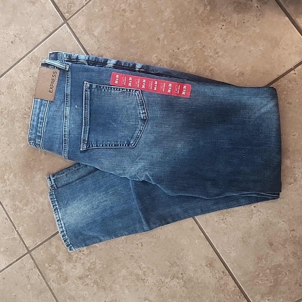Express 34 x 34 mens jeans skinny hyper stretch